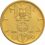 1584R 50 lire 1936 XIV Insegna militare Roma Oro