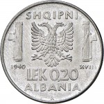 1750R 0,20 lek 1940 XVIII Aquila bicipite Roma Acmonital