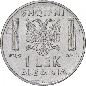1742R 1 lek 1940 XVIII Aquila bicipite Roma Acmonital