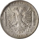 1734R 10 lek 1939 XVII Aquila bicipite Roma Argento