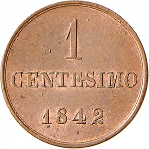 1010R Centesimo 1842 Valore Torino Rame