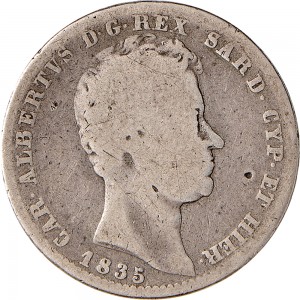 992D Lira 1835 Scudo sannitico Torino Argento