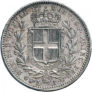 993R Lira 1837 Scudo sannitico Torino Argento