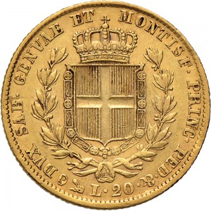 930R 20 lire 1848 Scudo sannitico Genova Oro