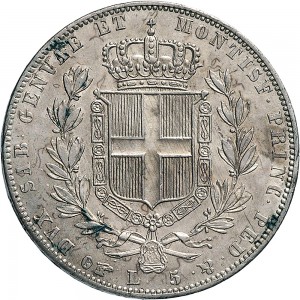 962R 5 lire 1842 Scudo sannitico 4° tipo Torino Argento