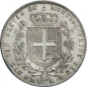 969R 5 lire 1848 Scudo sannitico 4° tipo Genova Argento