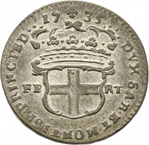 151R 2,6 soldi 1735 Scudo a cartoccio 1° tipo Torino Mistura di argento