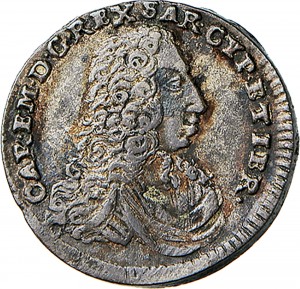 157D 2,6 soldi 1740 Scudo a cartoccio 1° tipo Torino Mistura di argento