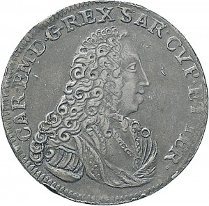 112D 5 Soldi 1733 Scudo a cartoccio 1° tipo Torino Mistura di argento