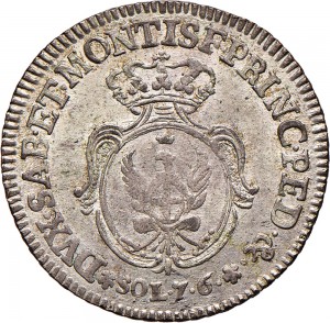 315R 7,6 soldi 1755 Scudo ovale a cartoccio Torino Mistura di argento