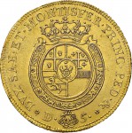 211R Carlino da 5 doppie 1757 Scudo rotondo Torino Oro