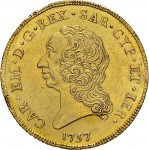 211D Carlino da 5 doppie 1757 Scudo rotondo Torino Oro