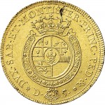 213R Carlino da 5 doppie 1768 Scudo rotondo Torino Oro