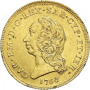 213D Carlino da 5 doppie 1768 Scudo rotondo Torino Oro