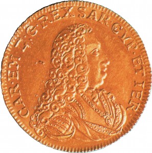 52D Doppia da 4 scudi 1733 Scudo sagomato 1° tipo Torino Oro