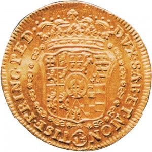 55R Doppia da 4 scudi 1741 Scudo sagomato 2° tipo Torino Oro