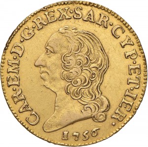 219D Doppia da 4 scudi 1756 Scudo rotondo Torino Oro