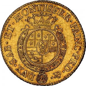 230R Doppia da 4 scudi 1768 Scudo rotondo Torino Oro