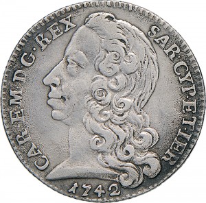 92D Lira da 20 soldi 1742 Scudo sagomato 2° tipo Torino Argento
