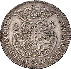 2402R Lira da 20 soldi 1742 Scudo sagomato 2° tipo Torino Argento