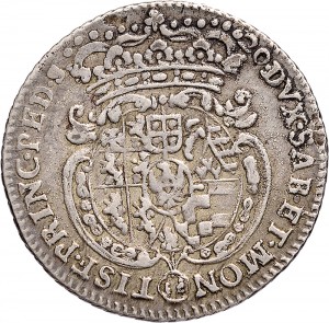97R Lira da 20 soldi 1747 Scudo sagomato 3° tipo Torino Argento