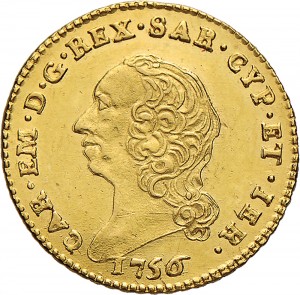 236D Mezza doppia 1756 Scudo rotondo Torino Oro