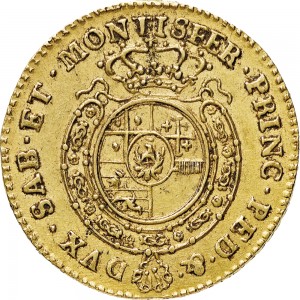 244R Mezza doppia da 2 scudi 1762 Scudo rotondo Torino Oro