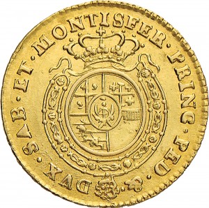 247R Mezza doppia 1765 Scudo rotondo Torino Oro