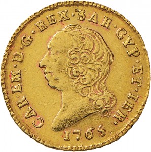247D Mezza doppia 1765 Scudo rotondo Torino Oro