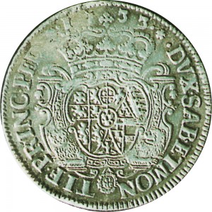76R Mezzo scudo da 2,10 lire 1733 Scudo sagomato Torino Argento