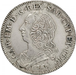 282D Mezzo scudo da 3 lire 1766 Scudo rotondo Torino Argento