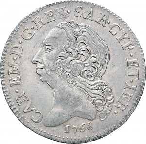 417D Mezzo scudo da 5 reali 1768 Scudo a cartoccio Torino Argento