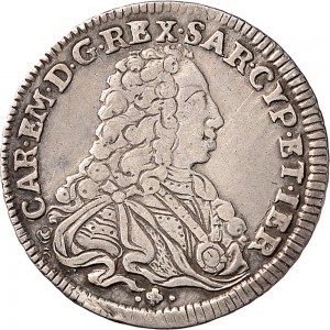 82D Ottavo di scudo da 0,12 lire 1733 Scudo sagomato Torino Argento