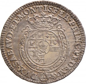 293R Quarto di scudo da 1,10 lire 1759 Scudo rotondo Torino Argento