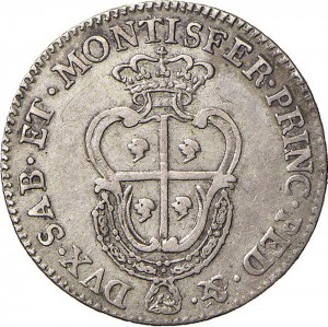 427R Quarto di scudo 1771 Scudo a cartoccio Torino Argento