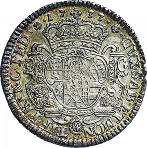 713R Quarto di scudo da 1,5 lire 1733 Scudo sagomato 1° tipo Torino Argento