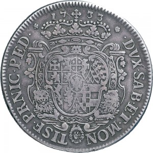 71R Scudo da 5 lire 1733 Scudo sagomato Torino Argento