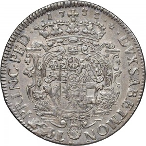 69R Scudo da 5 lire 1733 Scudo sagomato Torino Argento
