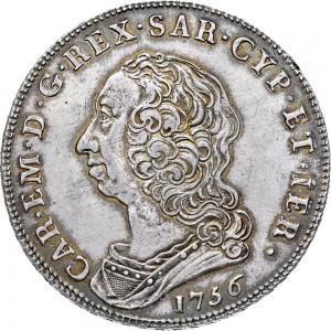 262D Scudo da 6 lire 1756 Scudo rotondo Torino Argento