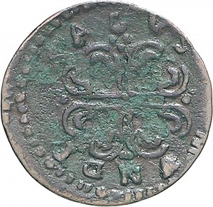463R Sesino da 6 denari 1746 Croce ancorata 5° tipo Piacenza Rame