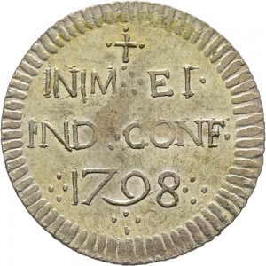 748R Reale da 5 soldi 1798 Iscrizione Cagliari Mistura di argento