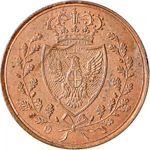 886R Centesimo 1826 Scudo triangolare rialzato Torino Rame