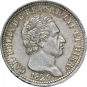 851D Lira 1825 Scudo svizzero Genova Argento