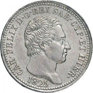 852D Lira 1825 Scudo svizzero Torino Argento