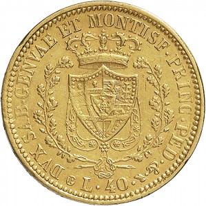 799R 40 lire 1831 Scudo svizzero Torino Oro