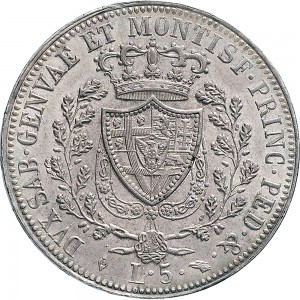 819R 5 lire 1822 Scudo svizzero Torino Argento