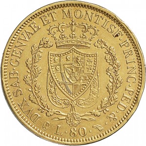793R 80 lire 1830 Scudo svizzero Torino Oro