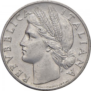 1887D 1 lira 1947 Ramo di arancio Roma Alluminio