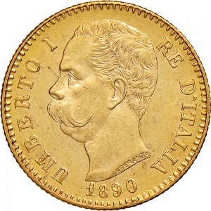 1266D 20 lire 1890 Scudo sannitico Roma Oro