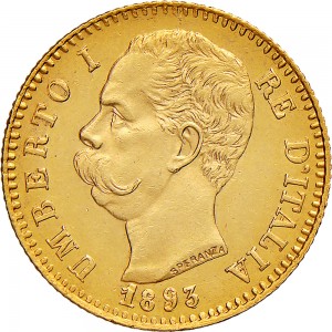 1268-002D 20 lire 1893 Scudo sannitico Roma Oro